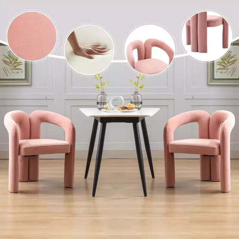 Lot de 2 fauteuils d'appoint, fauteuil club en velours pour cuisine, salon, chambre à coucher - ModernLuxe