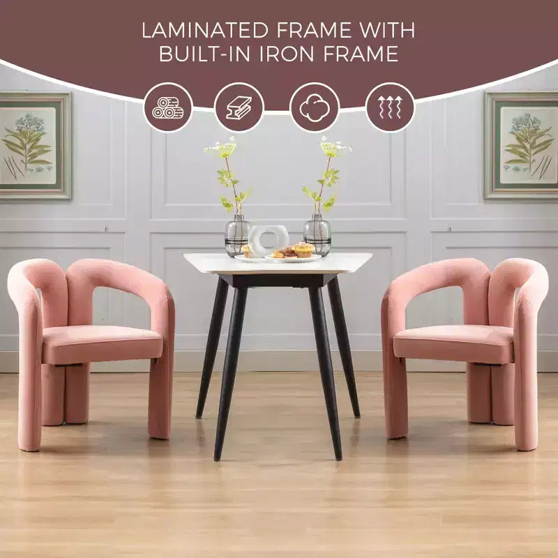Lot de 2 fauteuils d'appoint, fauteuil club en velours pour cuisine, salon, chambre à coucher - ModernLuxe