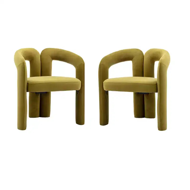 Lot de 2 fauteuils d'appoint, fauteuil club en velours pour cuisine, salon, chambre à coucher - ModernLuxe