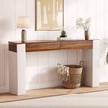 63 Inch Narrow Console Table with 2 Drawers, Entryway Sofa Table with Storage, Slim Hallway Accent Furniture for Living Room