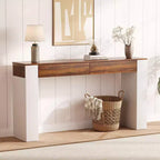 63 Inch Narrow Console Table with 2 Drawers, Entryway Sofa Table with Storage, Slim Hallway Accent Furniture for Living Room