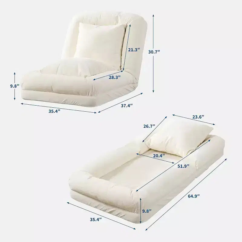 Lit convertible pour chien et humain, canapé paresseux avec dossier réglable 5 positions, fauteuil poire, grand lit pour animaux de compagnie avec cadre en métal, pour salon