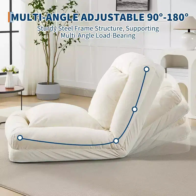 Lit convertible pour chien et humain, canapé paresseux avec dossier réglable 5 positions, fauteuil poire, grand lit pour animaux de compagnie avec cadre en métal, pour salon