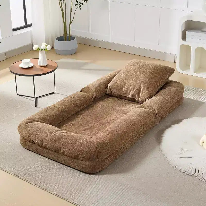 Lit convertible pour chien et humain, canapé paresseux avec dossier réglable 5 positions, fauteuil poire, grand lit pour animaux de compagnie avec cadre en métal, pour salon