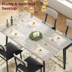 Ensemble Table à Manger Garvee pour 4 personnes avec bord biseauté et 4 chaises rembourréesEnsemble table et 4 chaises en bois pour salle à manger, cuisine, appartement