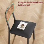 Ensemble Table à Manger Garvee pour 4 personnes avec bord biseauté et 4 chaises rembourréesEnsemble table et 4 chaises en bois pour salle à manger, cuisine, appartement