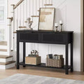43 Inch Farmhouse Console Table with 2 Drawers, Fluted Entryway Table with Storage, Narrow Sofa Table for Hallway