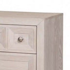 Table de chevet Royal Hampton Kizie, USB, 3 tiroirs, bronze, bois massif beige, 28 pouces