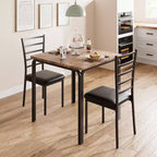 Space-Saving 2-Piece Square Dining Set for 2, Compact Table & Chairs for Kitchen, Apartment, Breakfast Nook & Small Dining Areas, 29.1x29.1x30 Inches