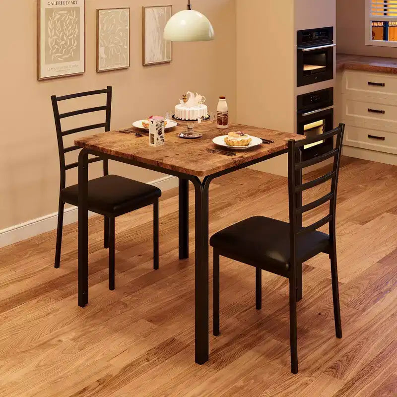 Ensemble de salle à manger carré 2 pièces peu encombrant pour 2 personnes, table et chaises compactes pour cuisine, appartement, coin petit-déjeuner et petits espaces de salle à manger, 73,9x73,9x76,2 cm