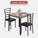 Ensemble de salle à manger carré 2 pièces peu encombrant pour 2 personnes, table et chaises compactes pour cuisine, appartement, coin petit-déjeuner et petits espaces de salle à manger, 73,9x73,9x76,2 cm