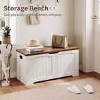 Banc de rangement au design rustique - Coffre de rangement avec 2 charnières de sécurité, 40 x 100 x 48 cm, idéal pour l'entrée, la chambre et le salon