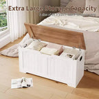 Banc de rangement au design rustique - Coffre de rangement avec 2 charnières de sécurité, 40 x 100 x 48 cm, idéal pour l'entrée, la chambre et le salon