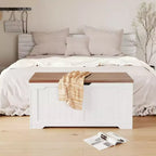 Banc de rangement au design rustique - Coffre de rangement avec 2 charnières de sécurité, 40 x 100 x 48 cm, idéal pour l'entrée, la chambre et le salon