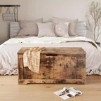 Banc de rangement au design rustique - Coffre de rangement avec 2 charnières de sécurité, 40 x 100 x 48 cm, idéal pour l'entrée, la chambre et le salon