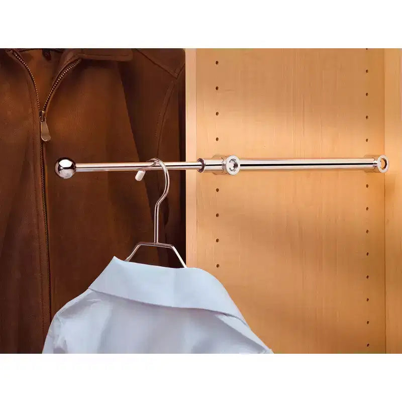 Rev-A-Shelf Tringle de valet télescopique 30 cm pour placard, étagère de rangement extensible pour vêtements avec quincaillerie, chrome, CVR-12-CR (lot de 2)