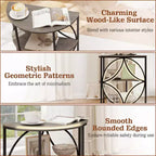 Table d'appoint demi-ronde à 3 niveaux Costway avec étagères de rangement en métal robuste pour salon