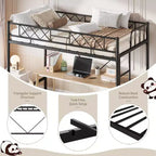 Lit superposé jumeau sur grand en métal robuste, construction solide et silencieuse avec échelle et barrières de sécurité, design peu encombrant, aucun sommier tapissier requis