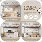 Lit superposé jumeau sur grand en métal robuste, construction solide et silencieuse avec échelle et barrières de sécurité, design peu encombrant, aucun sommier tapissier requis