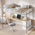 Twin Over Full Heavy Duty Metal Bunk Bed, Sturdy Quiet Construction with Ladder & Guardrails, Space-Saving Design, No Box Spring Required