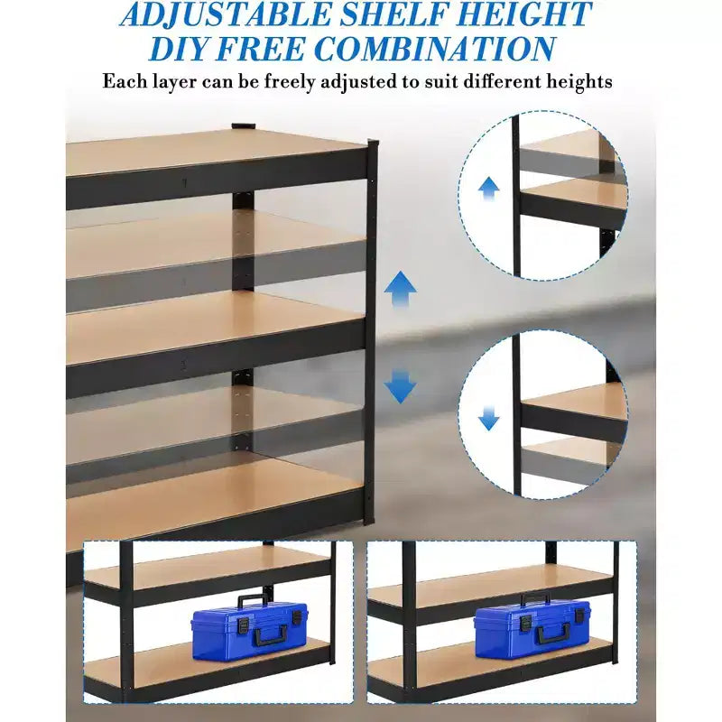 Étagères métalliques de garage réglables à 3 niveaux, unités de rangement robustes, capacité de charge de 907 kg (2000 lb), étagères utilitaires pour garage, entrepôt