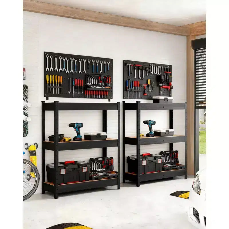 Étagères métalliques de garage réglables à 3 niveaux, unités de rangement robustes, capacité de charge de 907 kg (2000 lb), étagères utilitaires pour garage, entrepôt