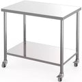 Stainless Steel Table, 2 Tier Prep Table with Adjustable Undershelf and Pre-Installed Feet,Commercial Prep Tables for Kitchen, Restaurant, Home