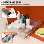 Organisateur de placard coulissant 20 L x 21 P, étagères de garde-manger coulissantes robustes en acier chromé, tiroirs coulissants