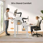 Bureau Debout Électrique, 122 x 61 cm, Réglable en Hauteur avec Étagère et Support d'Écran, Bureau Gaming Debout avec Bande LED
