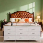 Commode large de 160 cm avec 9 tiroirs en tissu, grand meuble de rangement et meuble TV pour la chambre à coucher