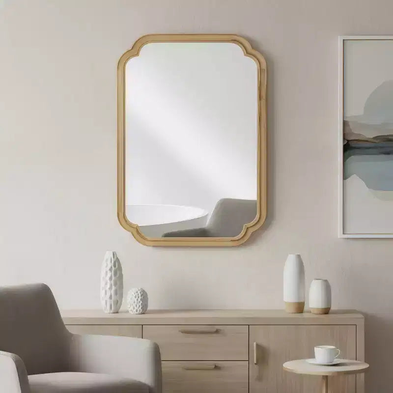 Miroir mural 20 x 30 à coins arrondis, miroir de courtoisie décoratif moderne pour salle de bain, salon ou entrée - Panipeachy