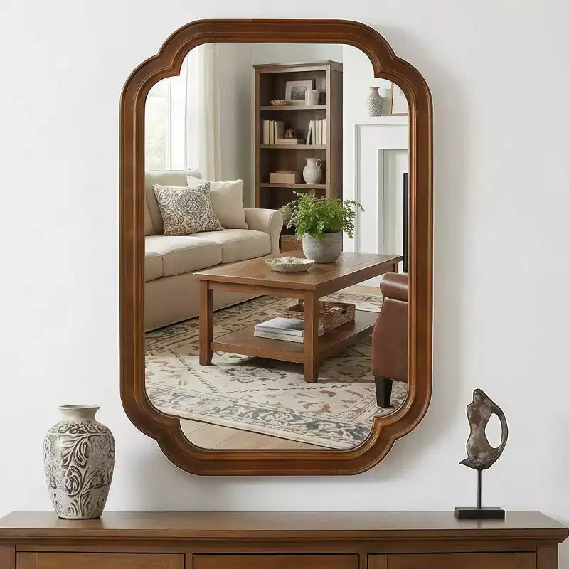 Miroir mural 20 x 30 à coins arrondis, miroir de courtoisie décoratif moderne pour salle de bain, salon ou entrée - Panipeachy