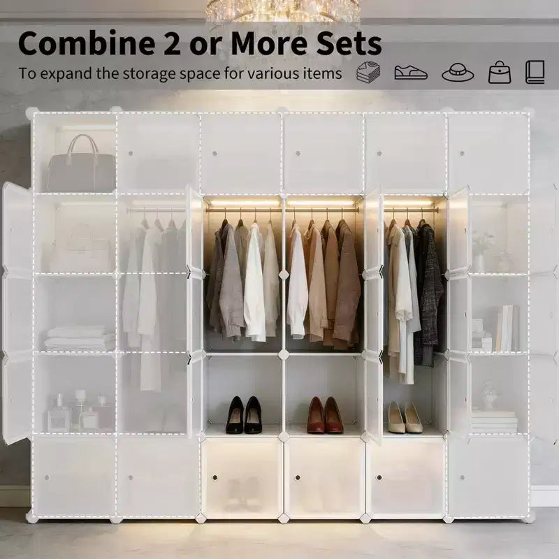 Organisateur de rangement 12 cubes, bibliothèque modulaire, étagères de rangement en plastique, anti-basculement, extensible