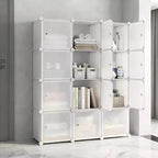Organisateur de rangement 12 cubes, bibliothèque modulaire, étagères de rangement en plastique, anti-basculement, extensible