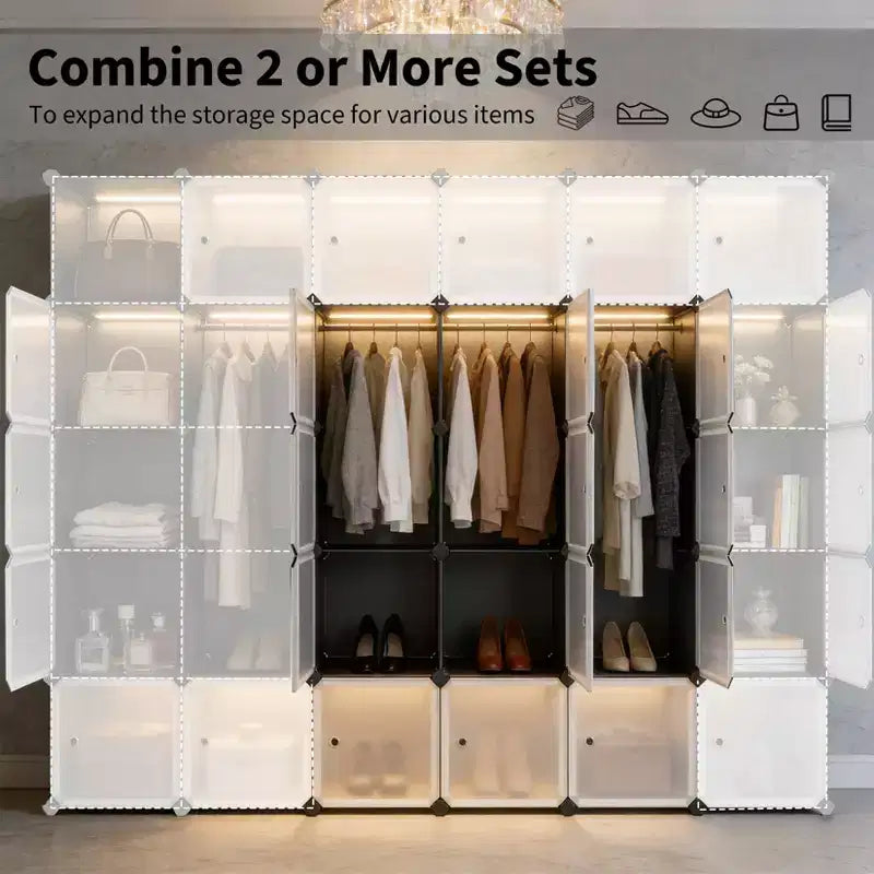 Organisateur de rangement 12 cubes, bibliothèque modulaire, étagères de rangement en plastique, anti-basculement, extensible
