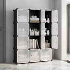 Organisateur de rangement 12 cubes, bibliothèque modulaire, étagères de rangement en plastique, anti-basculement, extensible