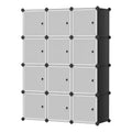 12-Cube Storage Organizer, Modular Bookcase, Plastic Closet Storage Shelves, Anti-Tip, Expandable