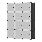 12-Cube Storage Organizer, Modular Bookcase, Plastic Closet Storage Shelves, Anti-Tip, Expandable