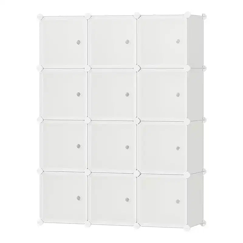 Organisateur de rangement 12 cubes, bibliothèque modulaire, étagères de rangement en plastique, anti-basculement, extensible