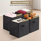 Lot de 12 paniers de rangement en tissu, 25,4x25,4x27,9 cm, pliables avec poignées, en non-tissé et panneau PP, adaptés aux étagères cubes