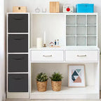 Lot de 12 paniers de rangement en tissu, 25,4x25,4x27,9 cm, pliables avec poignées, en non-tissé et panneau PP, adaptés aux étagères cubes