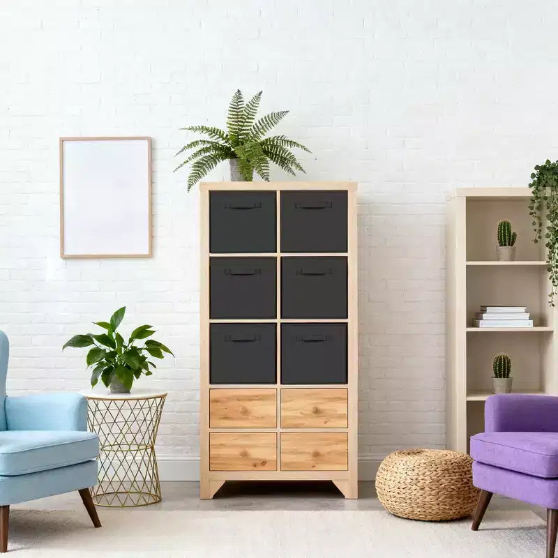 Lot de 12 paniers de rangement en tissu, 25,4x25,4x27,9 cm, pliables avec poignées, en non-tissé et panneau PP, adaptés aux étagères cubes