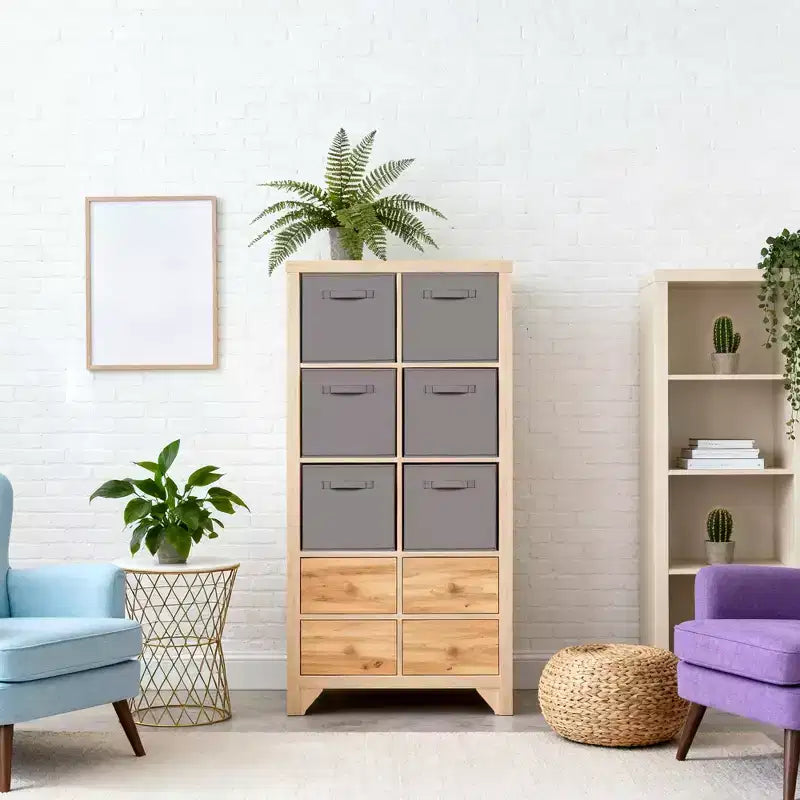 Lot de 12 paniers de rangement en tissu, 25,4x25,4x27,9 cm, pliables avec poignées, en non-tissé et panneau PP, adaptés aux étagères cubes
