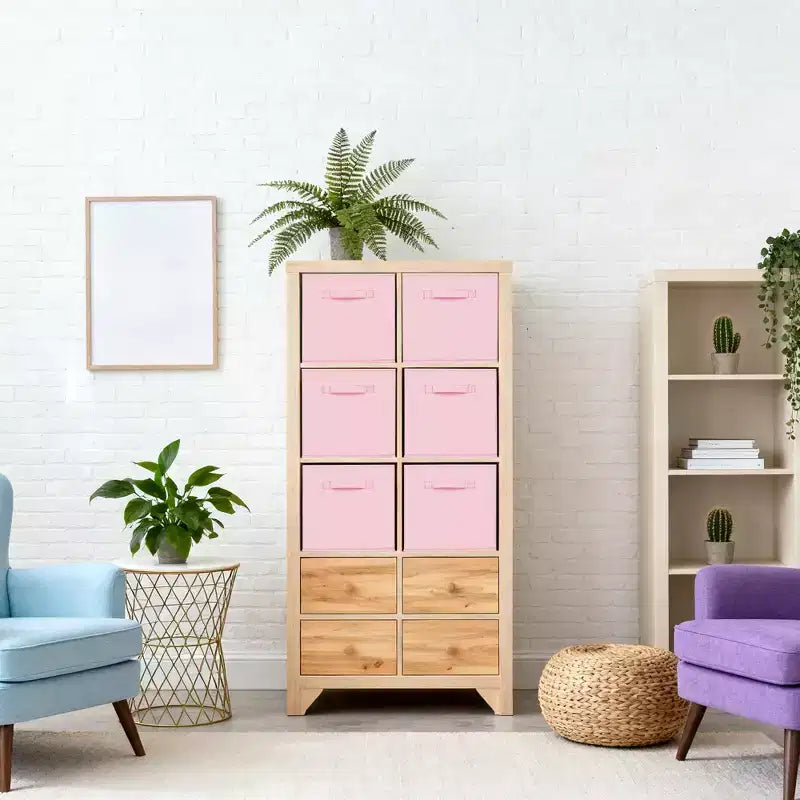 Lot de 12 paniers de rangement en tissu, 25,4x25,4x27,9 cm, pliables avec poignées, en non-tissé et panneau PP, adaptés aux étagères cubes