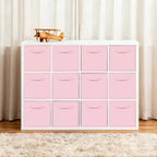 Lot de 12 paniers de rangement en tissu, 25,4x25,4x27,9 cm, pliables avec poignées, en non-tissé et panneau PP, adaptés aux étagères cubes