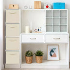 Lot de 12 paniers de rangement en tissu, 25,4x25,4x27,9 cm, pliables avec poignées, en non-tissé et panneau PP, adaptés aux étagères cubes