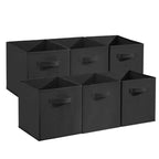 Lot de 12 paniers de rangement en tissu, 25,4x25,4x27,9 cm, pliables avec poignées, en non-tissé et panneau PP, adaptés aux étagères cubes