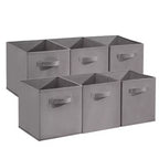 Lot de 12 paniers de rangement en tissu, 25,4x25,4x27,9 cm, pliables avec poignées, en non-tissé et panneau PP, adaptés aux étagères cubes