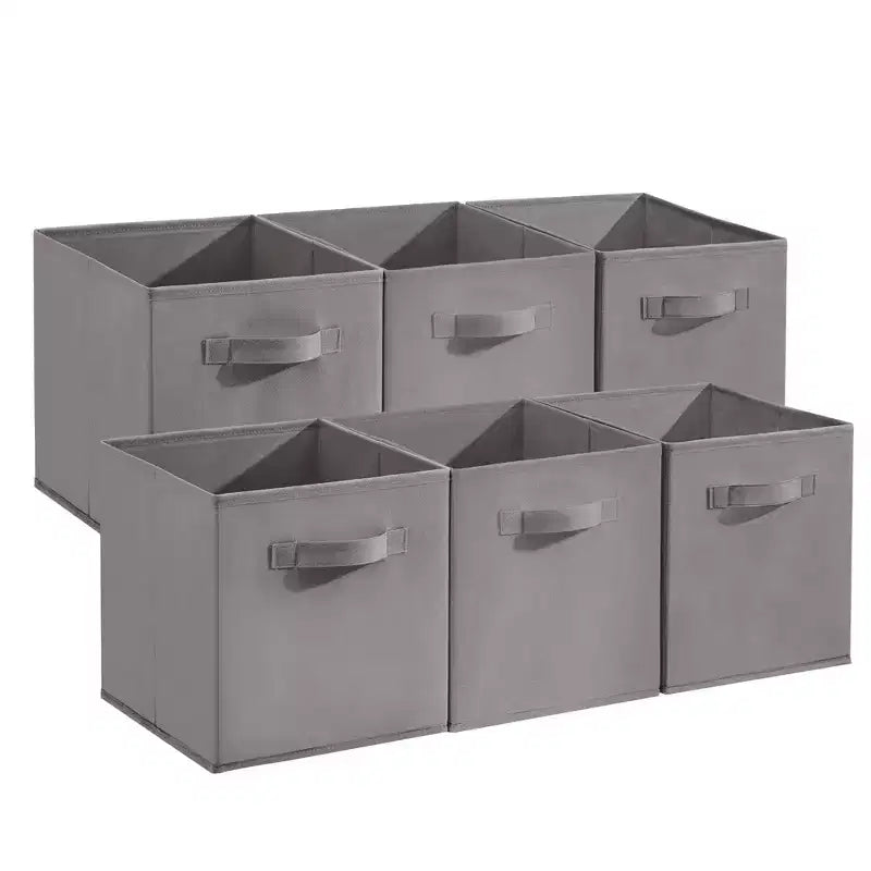 Lot de 12 paniers de rangement en tissu, 25,4x25,4x27,9 cm, pliables avec poignées, en non-tissé et panneau PP, adaptés aux étagères cubes