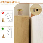 Meuble à chaussures cannelé avec 3 portes basculantes, rangement à chaussures haut dissimulé autoportant pour entrée, couloir, salon